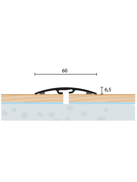 Prechodový profil samolepiaci 60x6,5 mm, dĺžka 2,70 m
