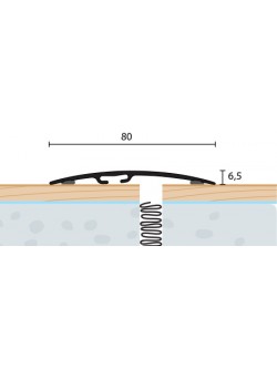 Prechodový profil samolepiaci 80x6,5 mm, dĺžka 2,70 m 