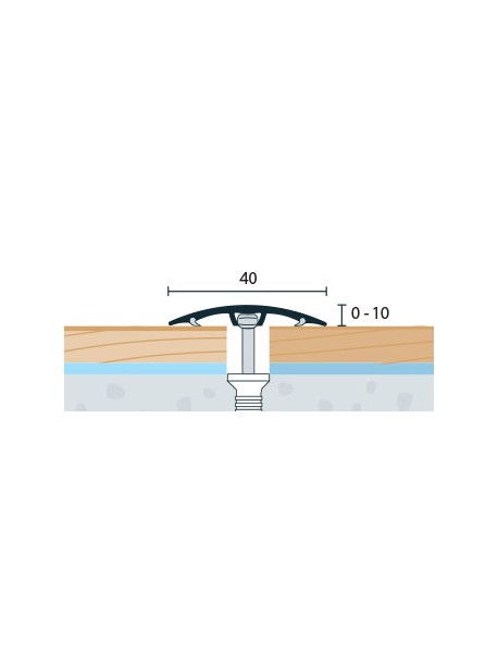 Prechodový profil WELL 40x0-10 mm, dĺžka 2,70 m, drevodekor