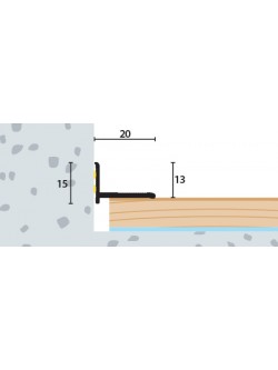 Ukončovací kútový profil samolepiaci lakovaný biely 20x15 mm, hrúbka 0-22 mm, dĺžka 2,70 m